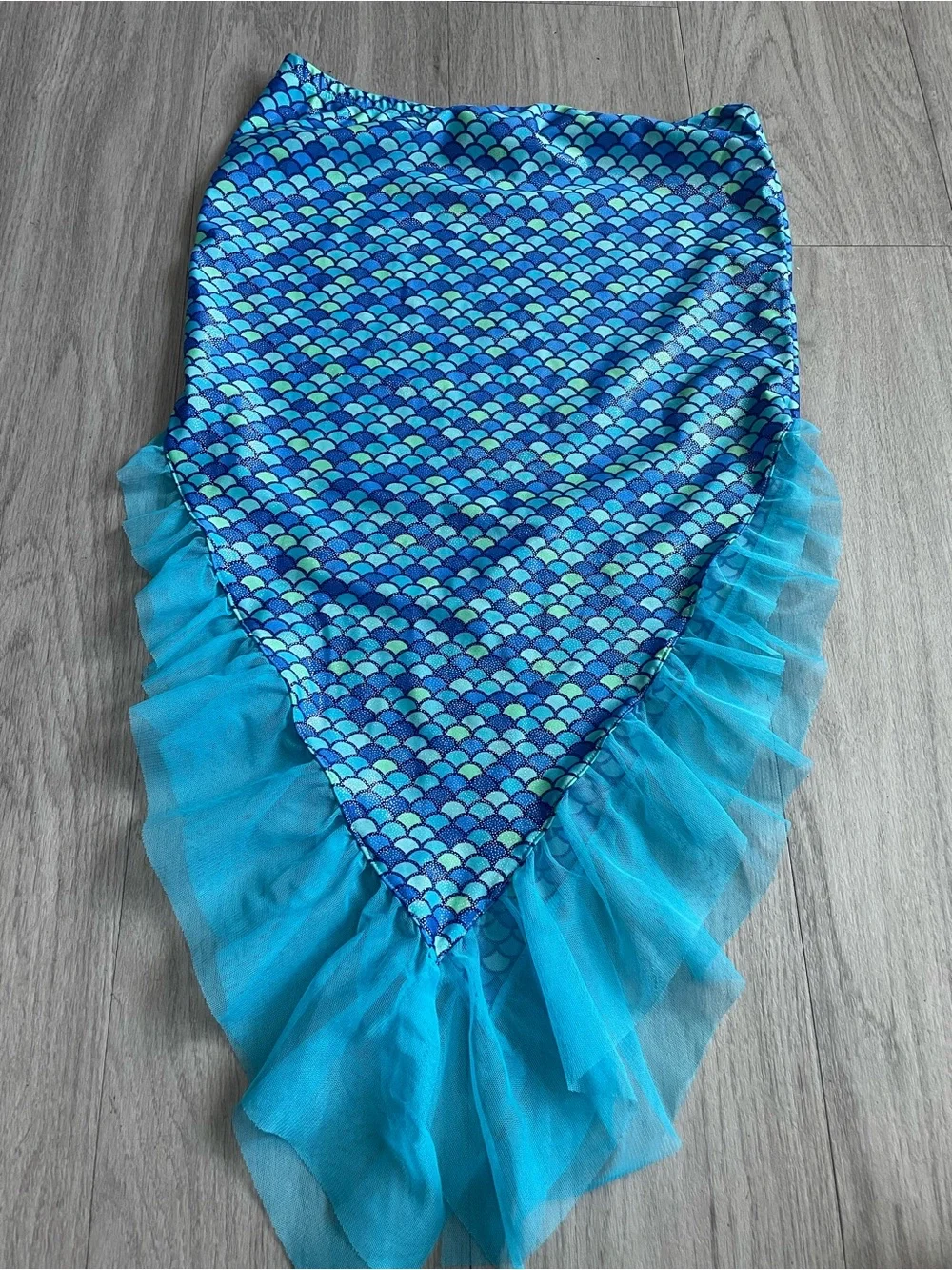 Blue Mermaid Scale Tulle Skirt Cover-Up